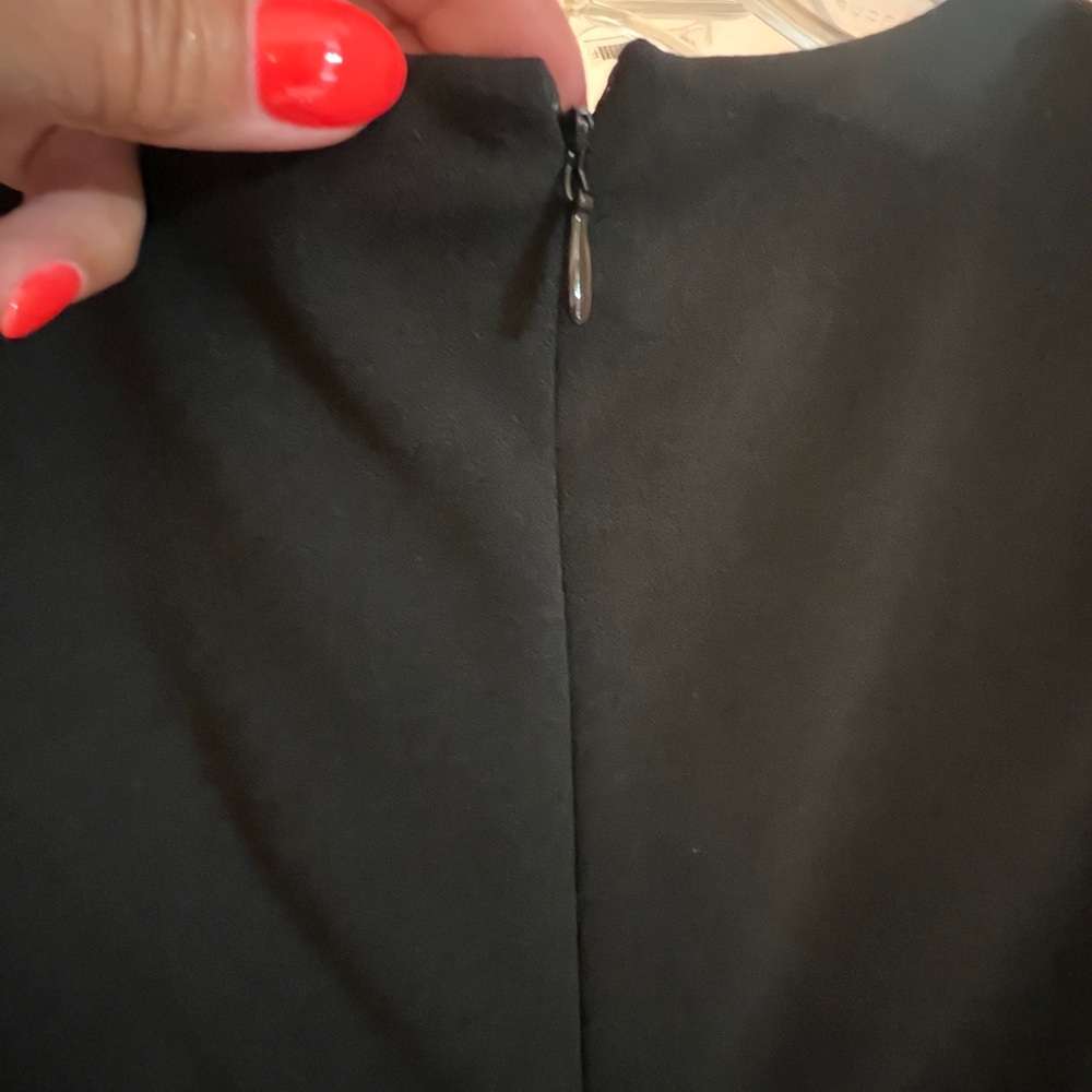 Calvin Klein Black and Gold Plunge Sheath Dress - Picture 6 of 7